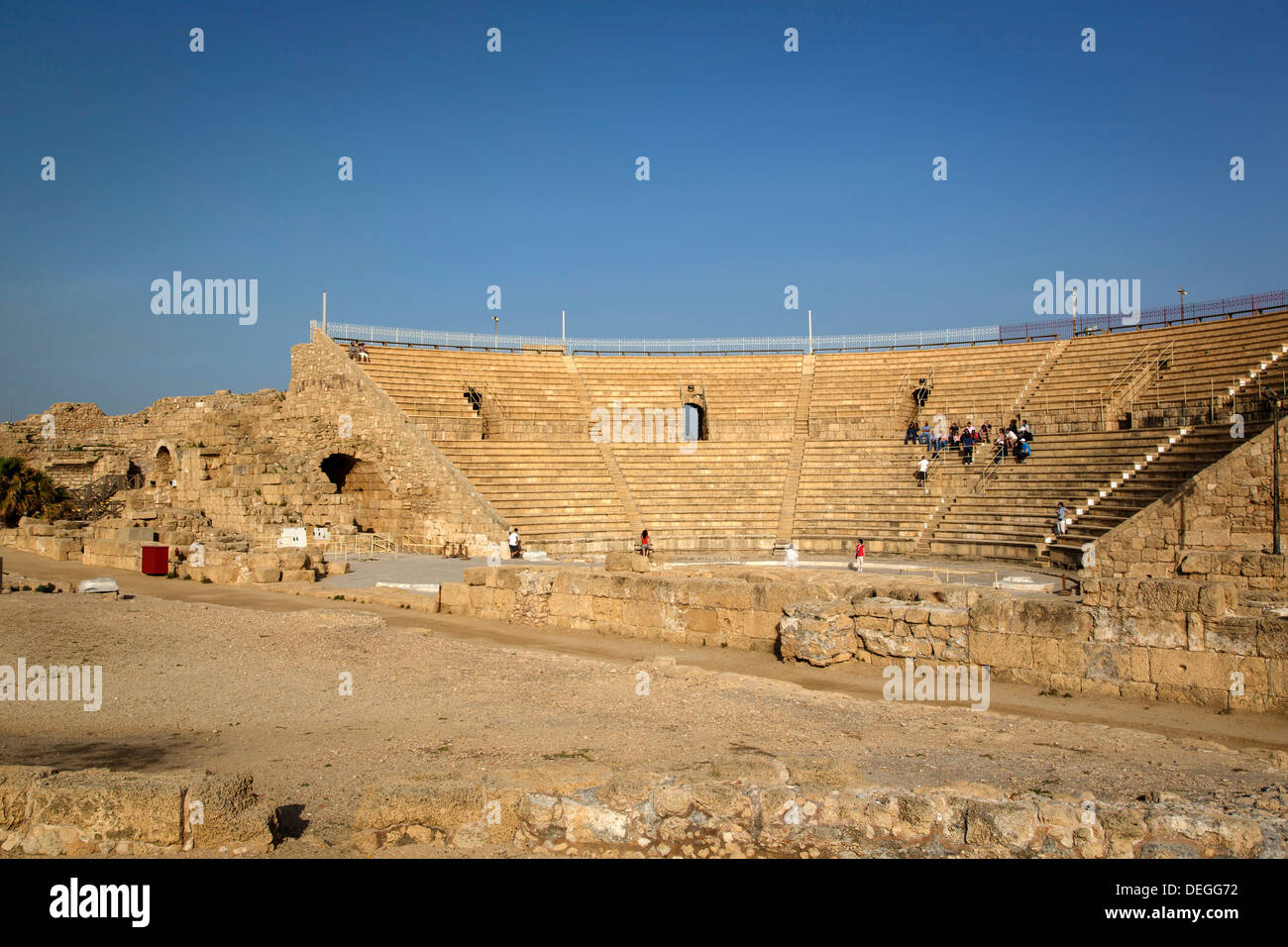 L'amphithéâtre romain, Césarée, Israël, Moyen Orient Banque D'Images