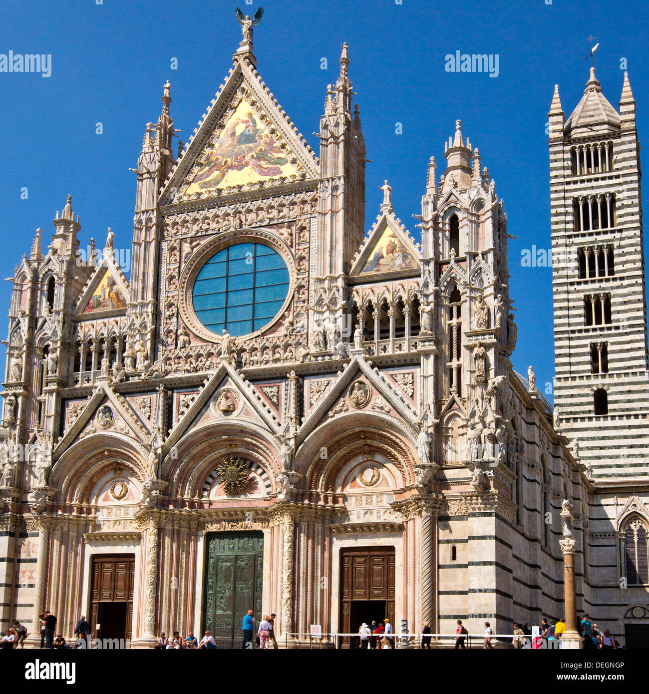Façade d'une cathédrale, le Duomo di Siena, Sienne, Toscane, Italie Banque D'Images