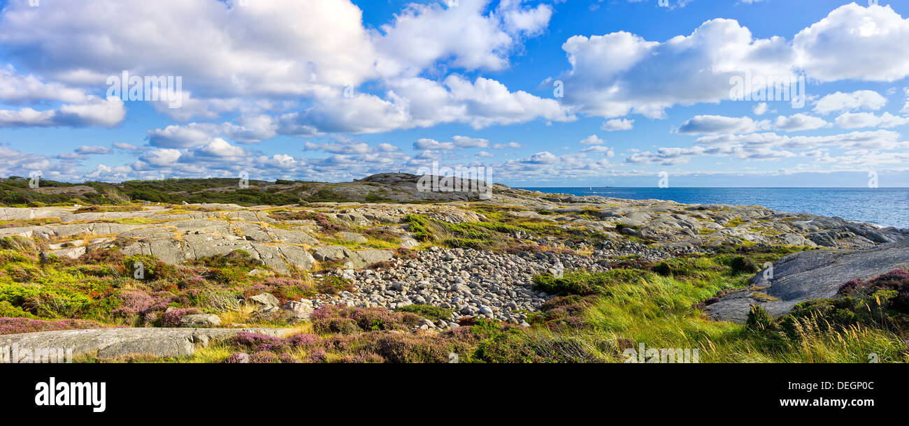 Paysage côtier naturel sur la côte ouest de la Suède Banque D'Images