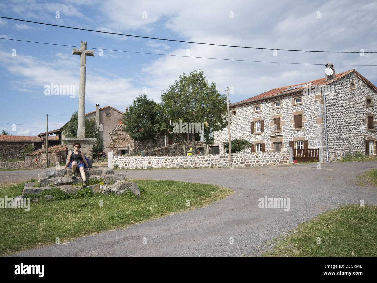 Le village pittoresque du Chier sur la route GR65, le Camino de Santiago, France Banque D'Images