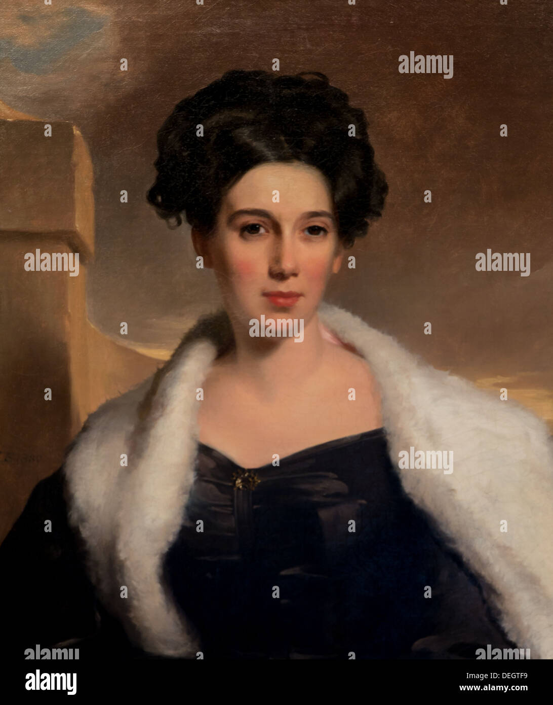 19ème siècle - Portrait de Mary Anne Heide Norris, 1830 - Thomas Sully Philippe Sauvan-Magnet / Active Museum huile sur toile Banque D'Images