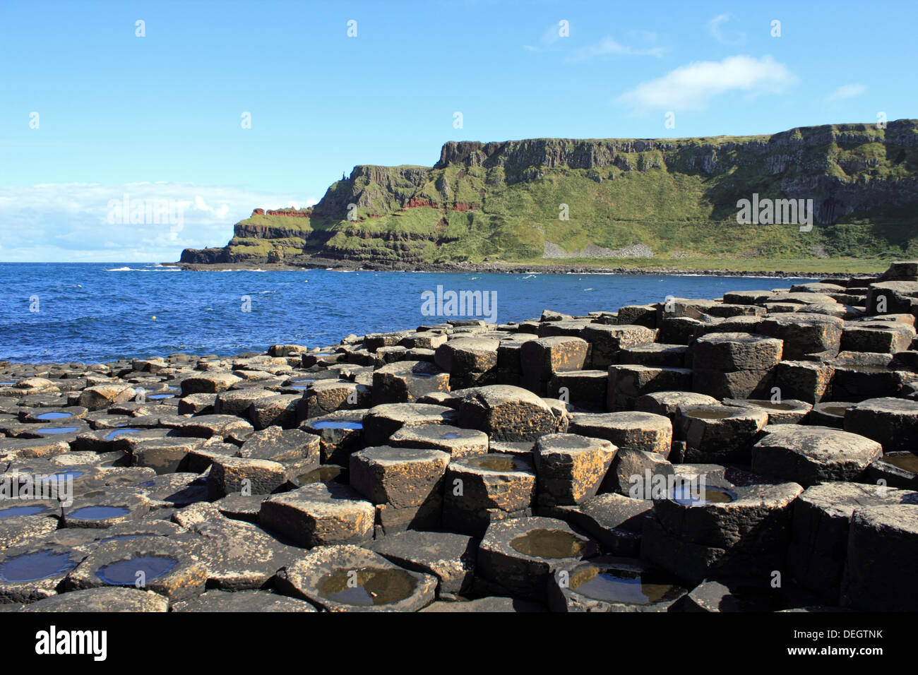 Giant's Causeway près de Bushmills, Antrim, en Irlande du Nord, Royaume-Uni. Banque D'Images