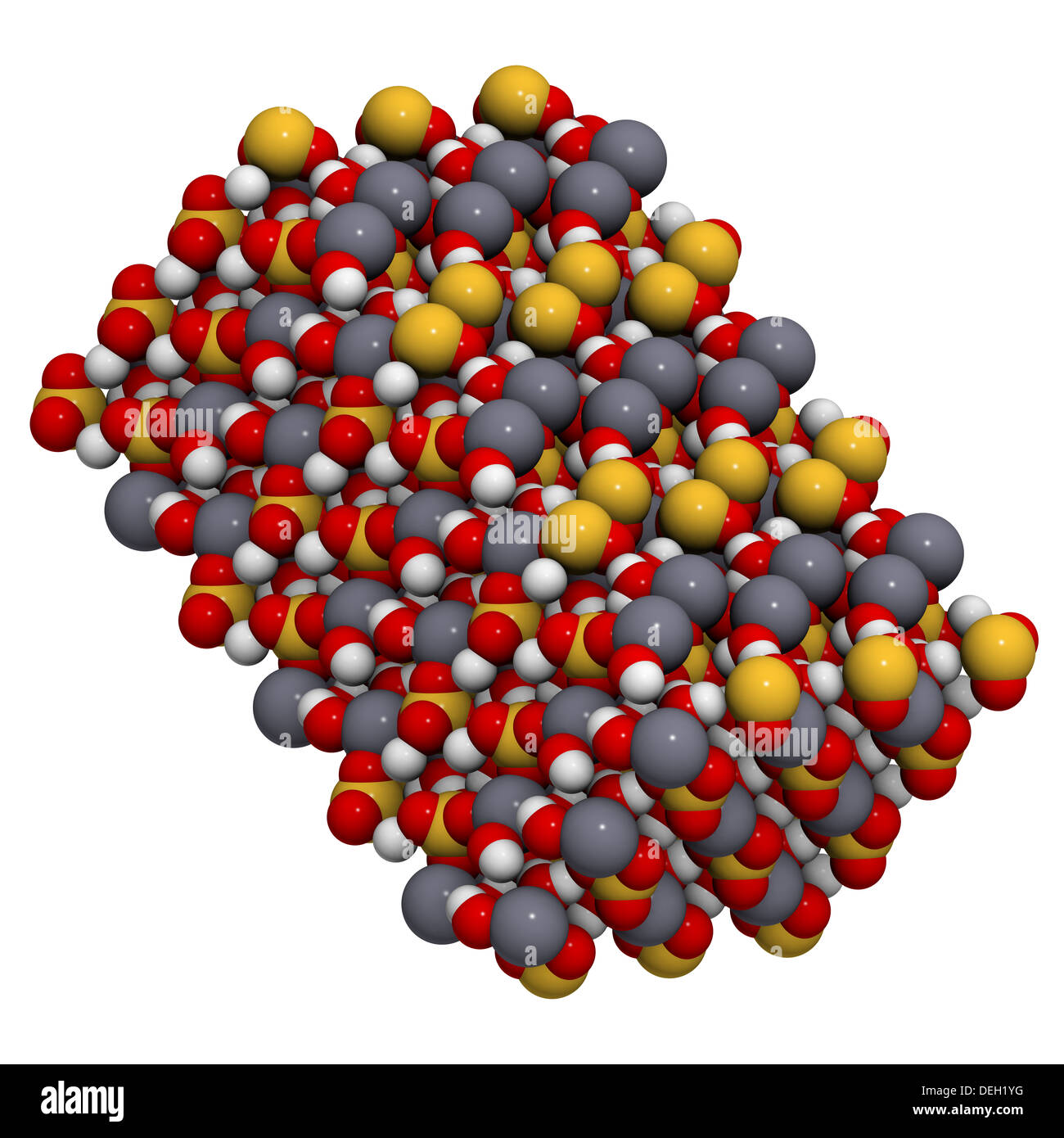 Le gypse (CaSO4.2H2O) mineral, structure cristalline. Utilise pour la ...
