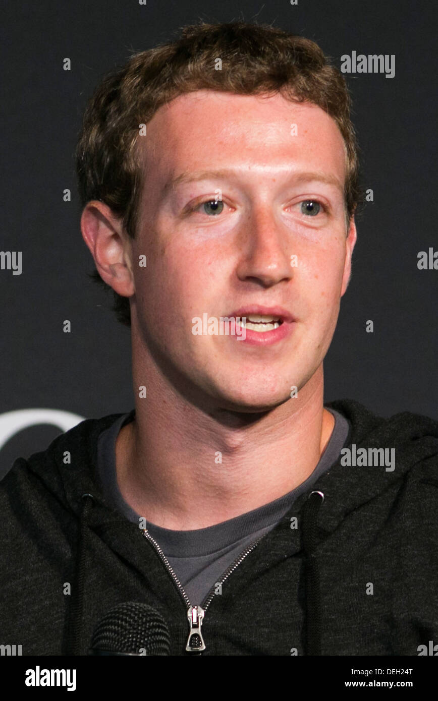 Mark Zuckerberg, co-fondateur, président et chef de la direction de Facebook. Banque D'Images
