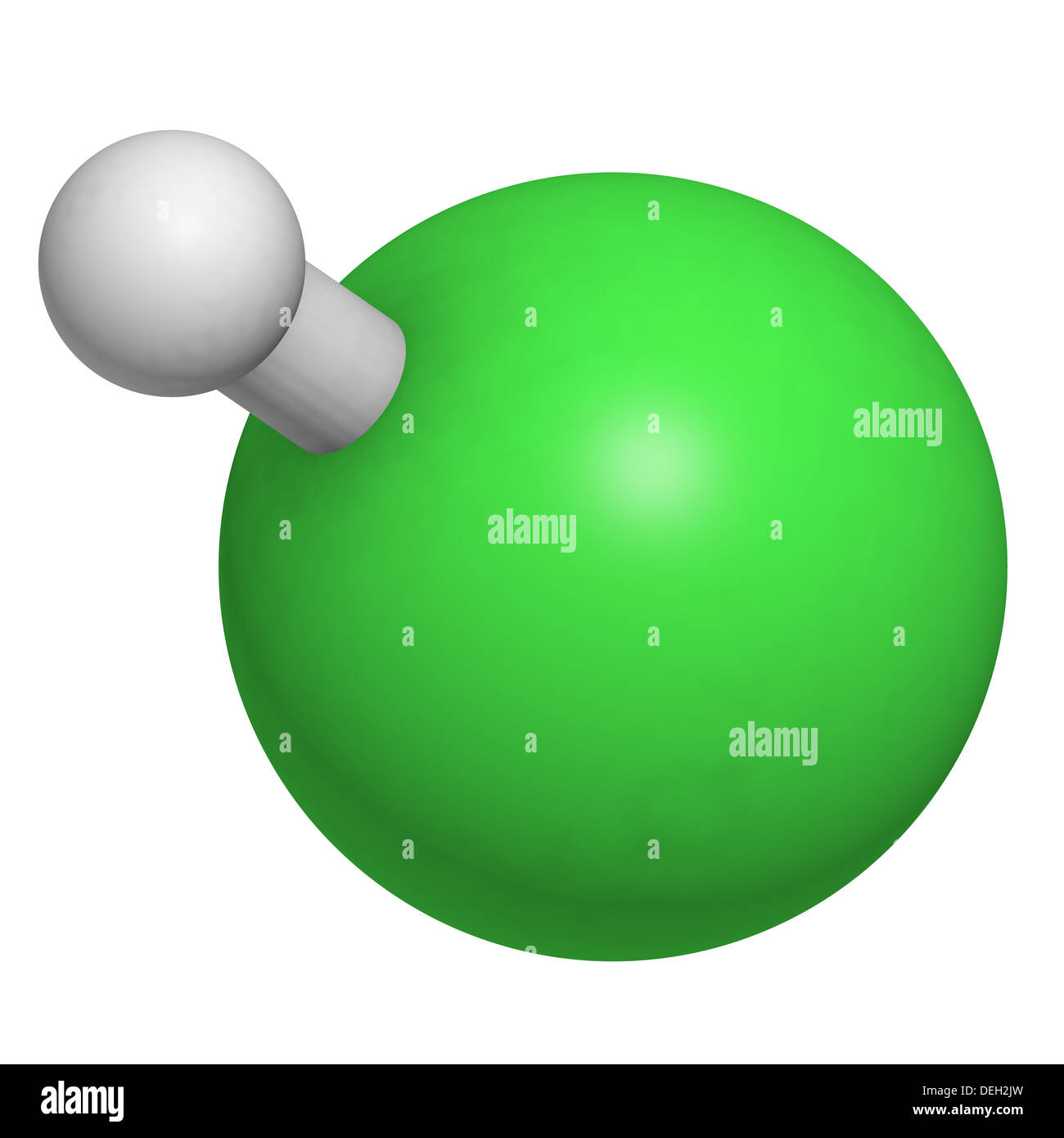 Chlorure d'hydrogène (HCl), molécule de structure chimique. Acides minéraux corrosifs ; composante acide du suc gastrique (acide gastrique) Banque D'Images