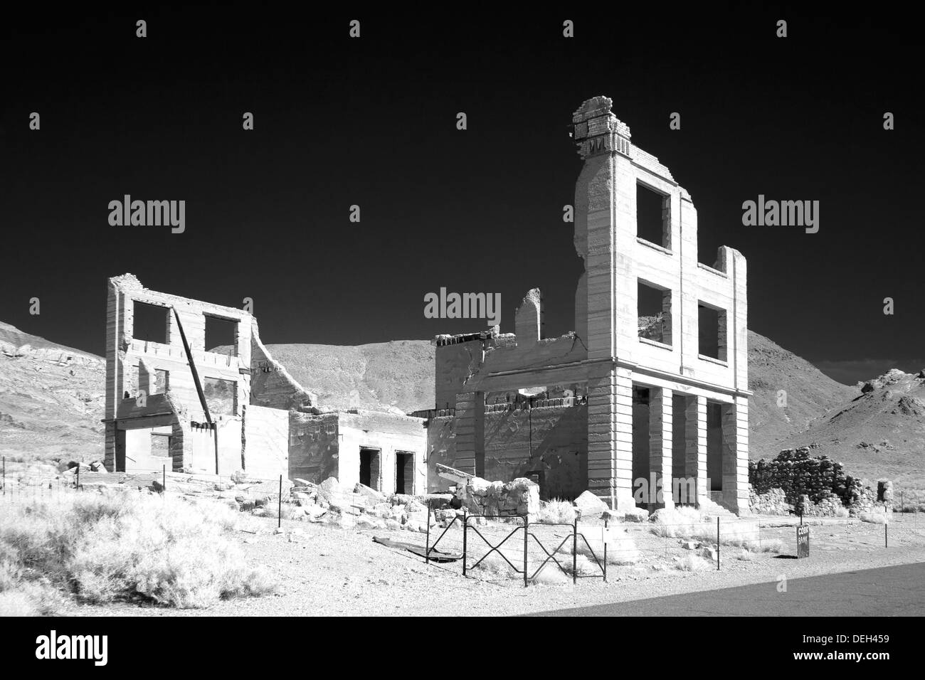 Ville fantôme de rhyolite, Nevada Banque D'Images