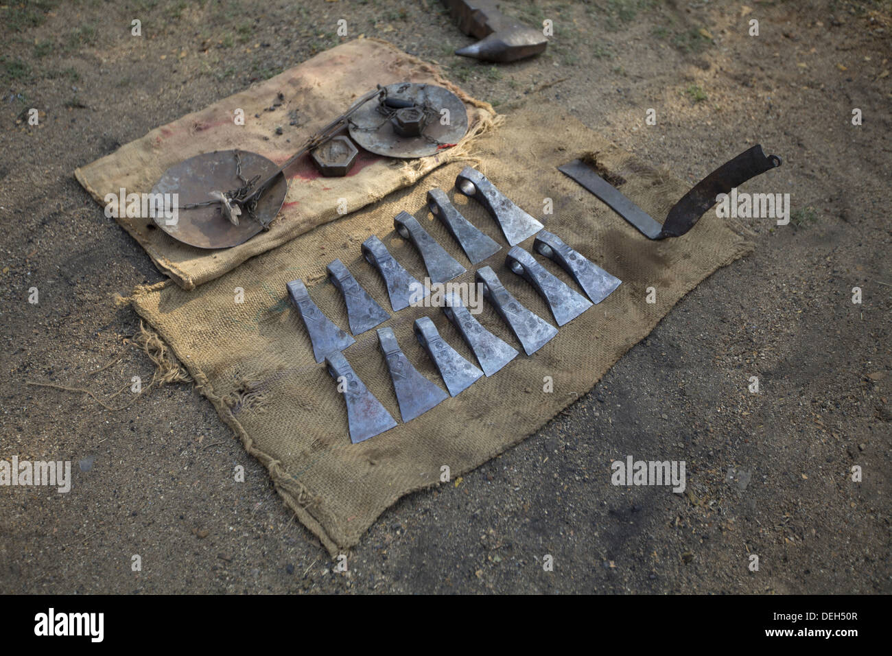 Les lames de hache, Orissa, Inde Banque D'Images