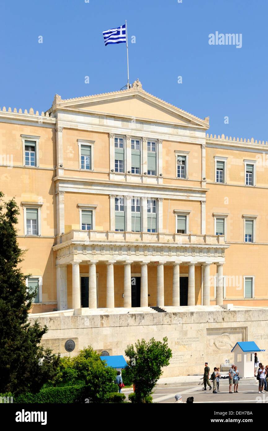 Bâtiment du Parlement grec Grèce Athènes Gouvernement Maison Banque D'Images