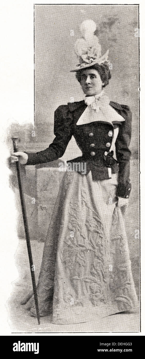 Femme de l'époque victorienne. 1890 Victorian fashion de Paris par créateur CALLOT SOEURS vers 1898 Banque D'Images