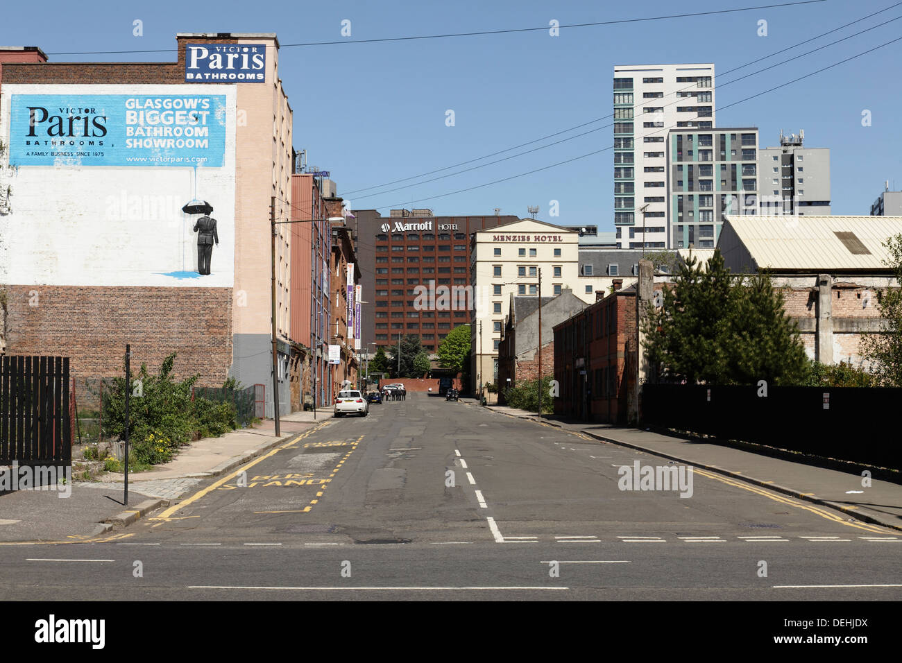Afficher le nord le long de Washington Street vers le centre-ville de Glasgow, Écosse, Royaume-Uni Banque D'Images