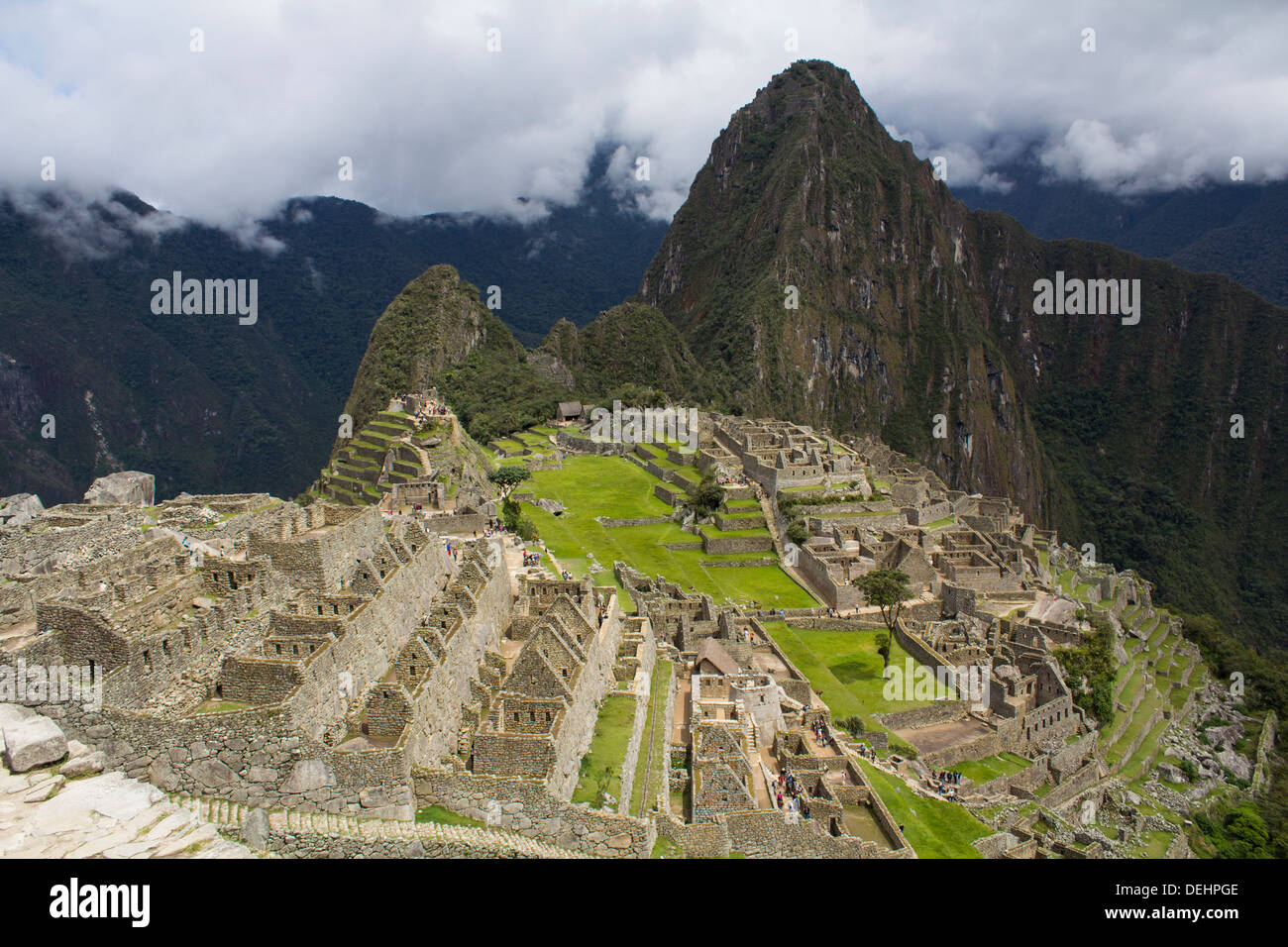 Photo de paysage de ruines Inca de Machu Picchu, Pérou Banque D'Images