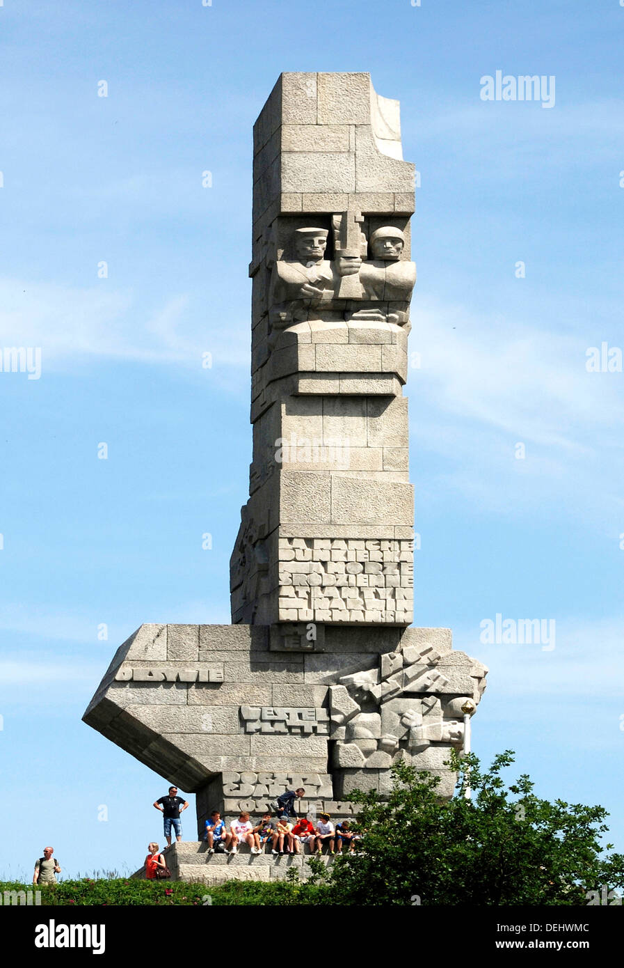 Monument sur la Westerplatte à la mémoire des défenseurs polonais de Gdansk. Banque D'Images