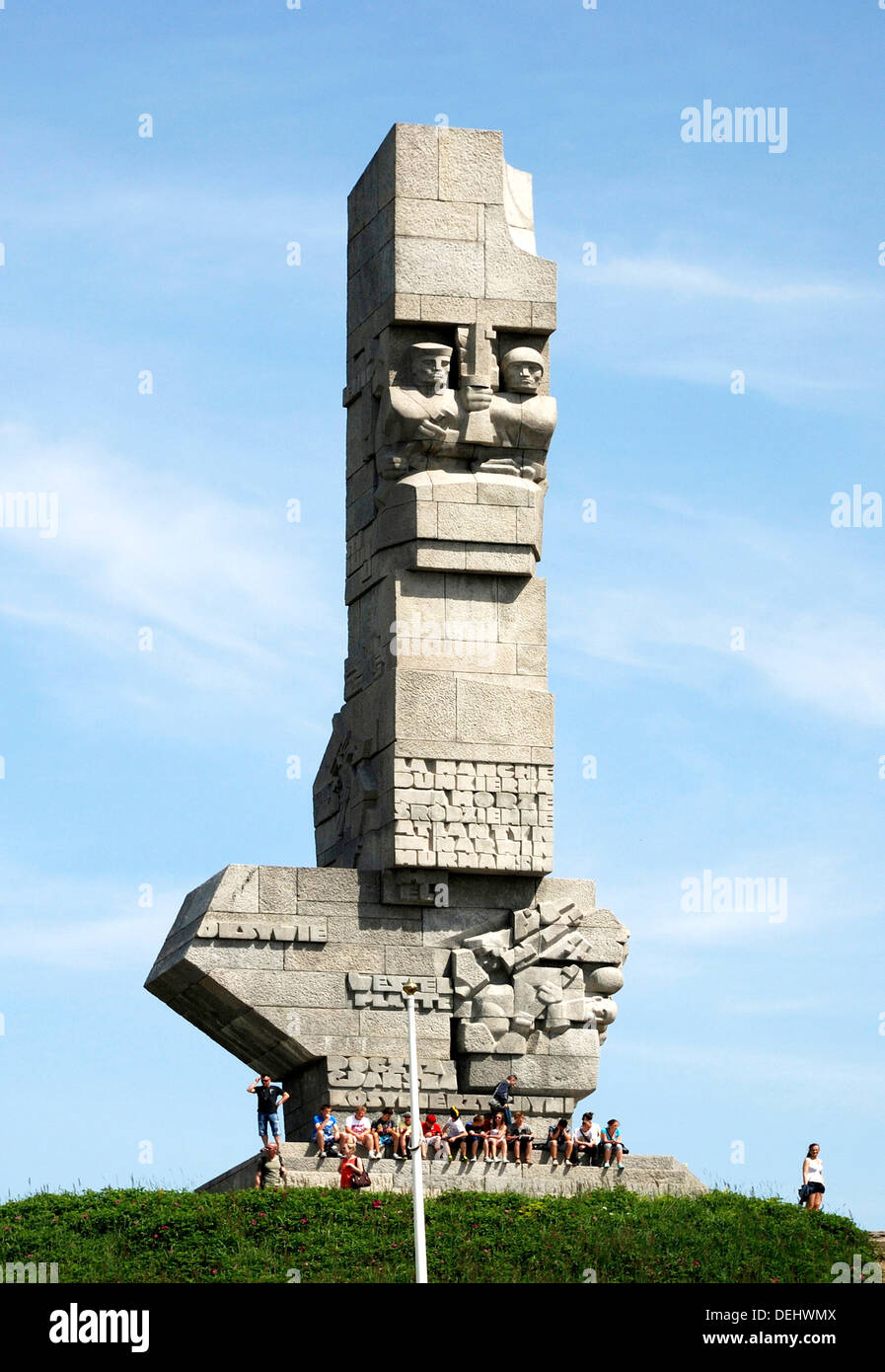 Monument sur la Westerplatte à la mémoire des défenseurs polonais de Gdansk. Banque D'Images