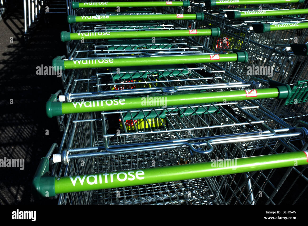 Chariots de supermarché Waitrose hythe kent uk 2013 Direction générale Banque D'Images