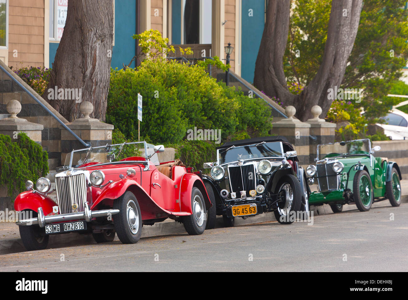 Les voitures de sport MG vintage restauré à des passionnés de se réunir à Monterey, Californie, USA. JMH5618 Banque D'Images