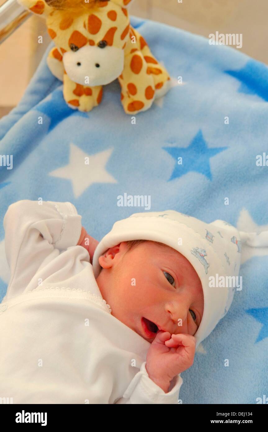 Bébé nouveau-né garçon à la pépinière de l'hôpital, 1 jours Photo Stock -  Alamy