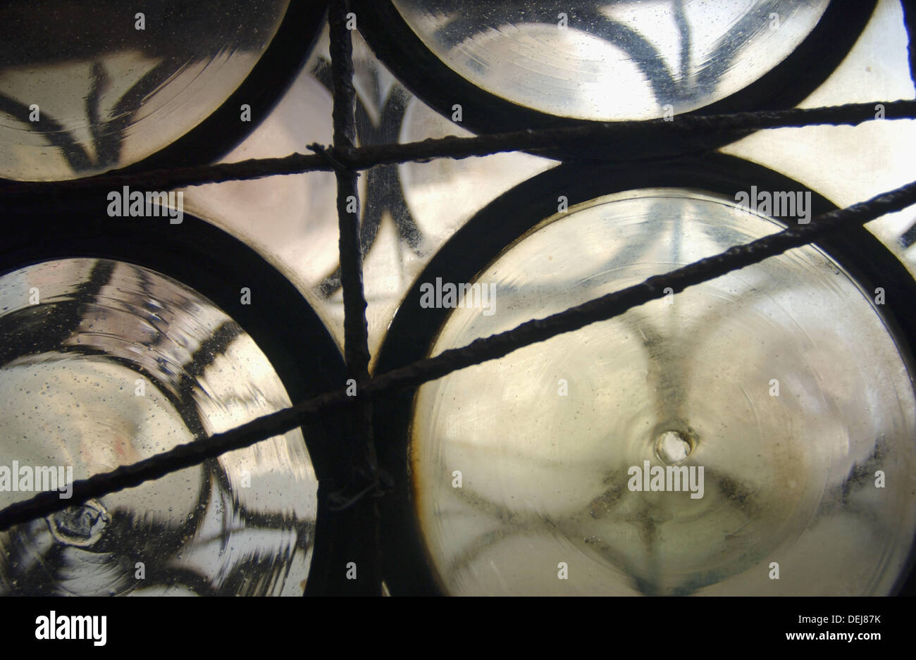 Fenêtres en verre coupe du Palais des Doges, Venise. Veneto, Italie Banque D'Images