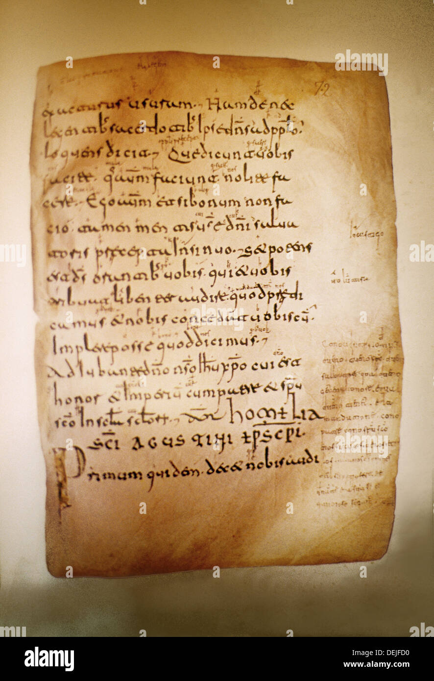 Glosas Emilianenses" (autour de 970-1040), premier texte espagnol écrit, au  monastère de Yuso, à San Millan de la Cogolla. La Photo Stock - Alamy