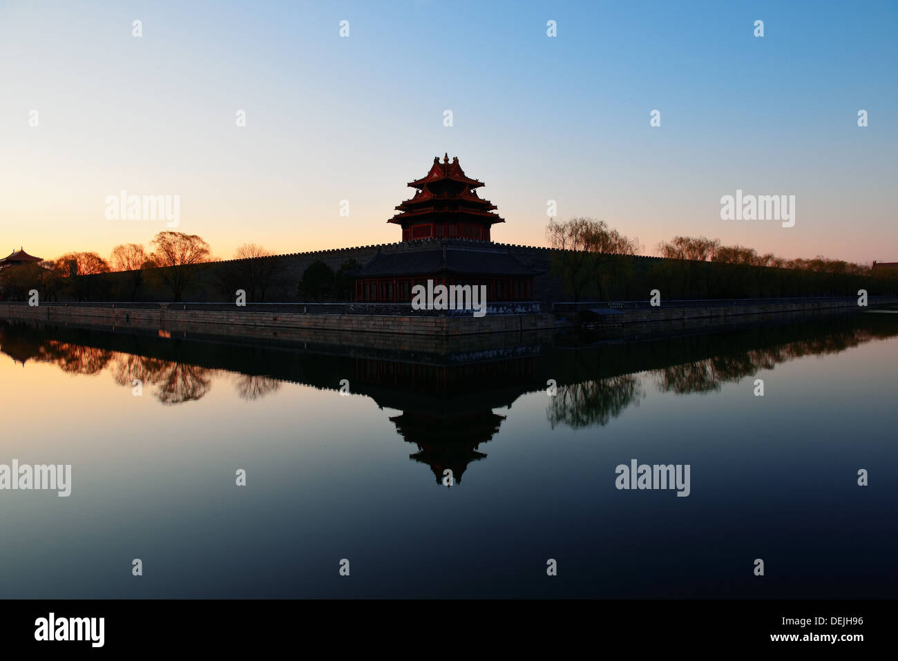 Silhouette du Palais Impérial le matin à Beijing. Banque D'Images