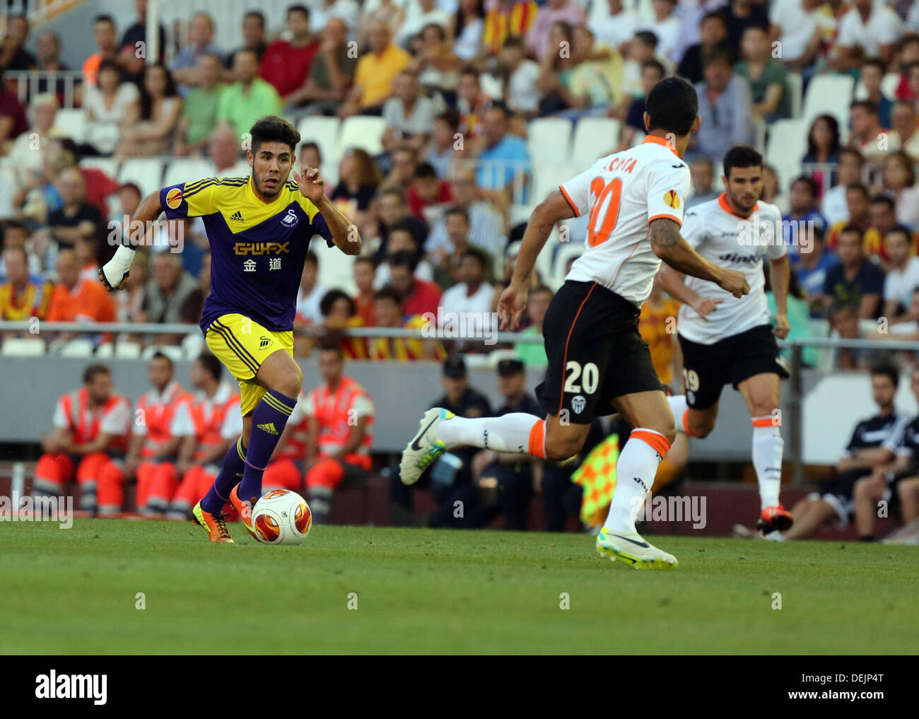 Valence, Espagne. Jeudi 19 Septembre 2013 Photo : Re : l'UEFA Europa League match contre CHANTIER Valence v Swansea City FC, à l'Estadio Mestalla, l'Espagne, le Crédit : D Legakis/Alamy Live News Banque D'Images