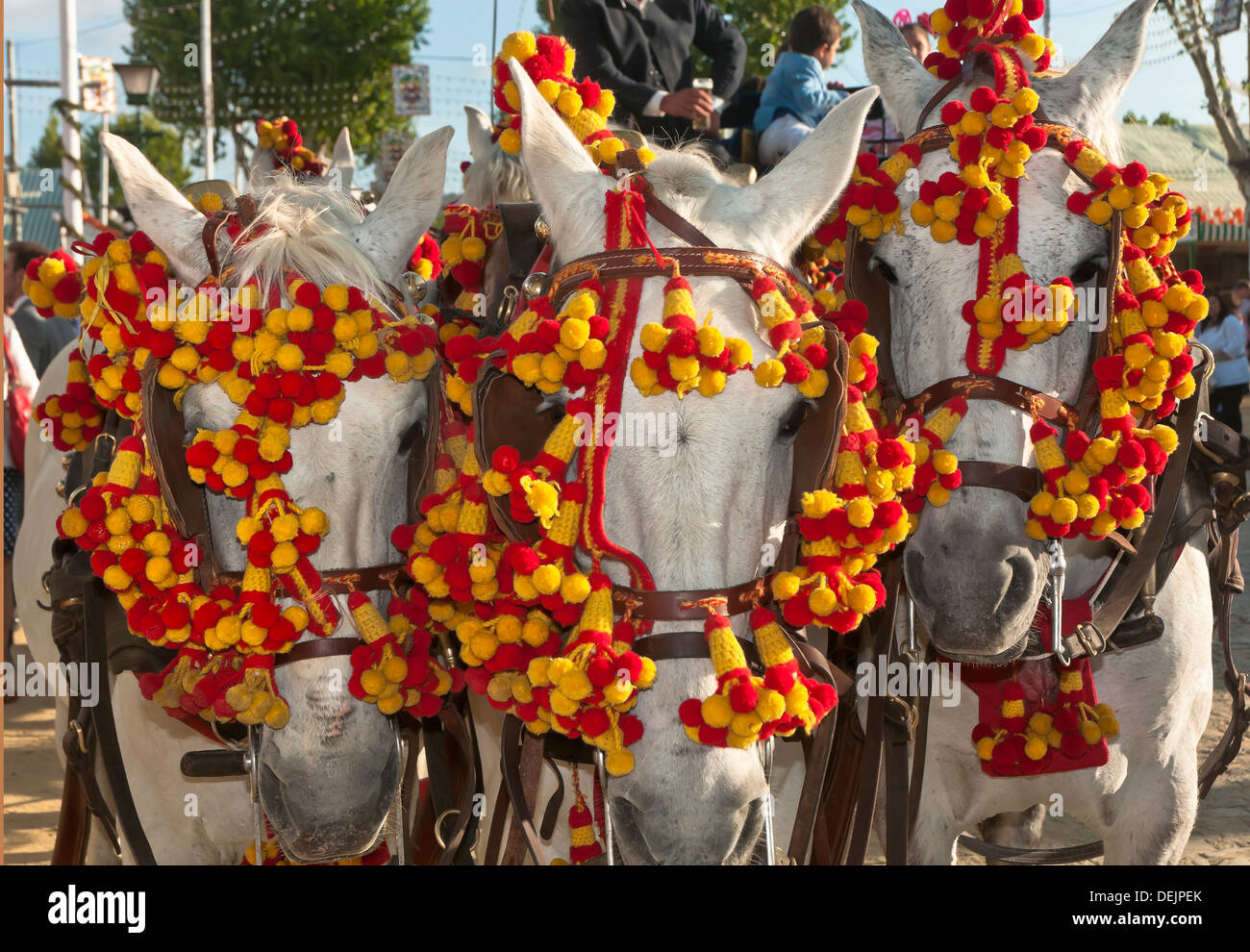 Foire d'avril, Mules, Séville, Andalousie, Espagne, Europe Banque D'Images