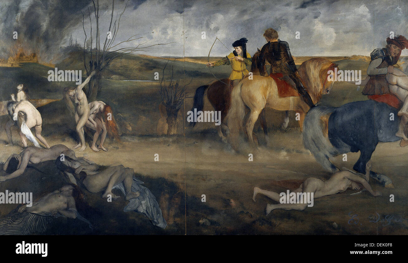 Edgar Degas - Scène de bataille au Moyen Age - aka les souffrances de la ville de La Nouvelle Orléans - 1861 - Musée d'Orsay - Paris Banque D'Images