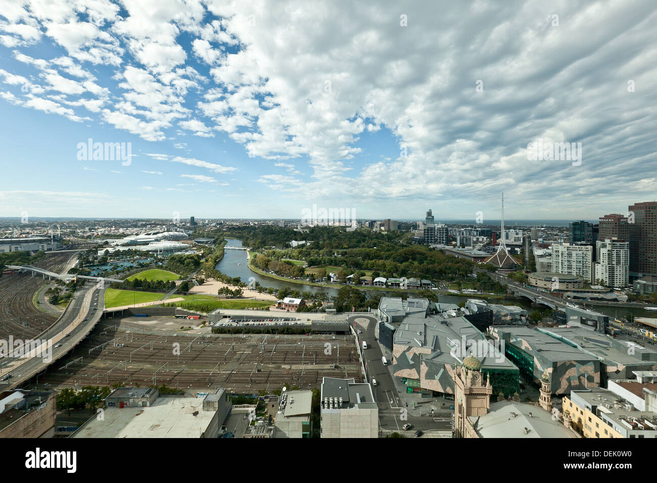 Vue sur Melbourne à partir de l'hôtel Grand Hyatt Banque D'Images