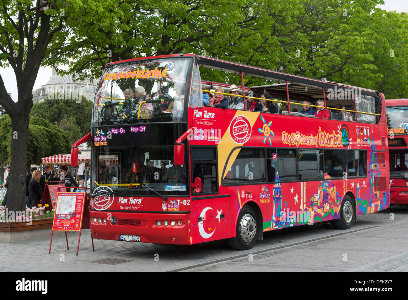 D'Istanbul, Sultanahmet, un Sightseeingbus der Sainte-sophie Banque D'Images