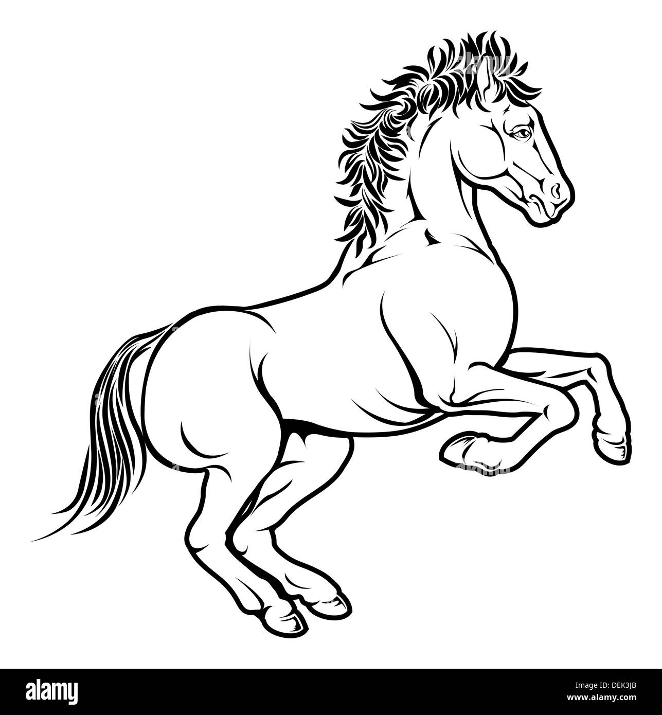 Une illustration d'un cheval stylisé peut-être un tatouage cheval Banque D'Images