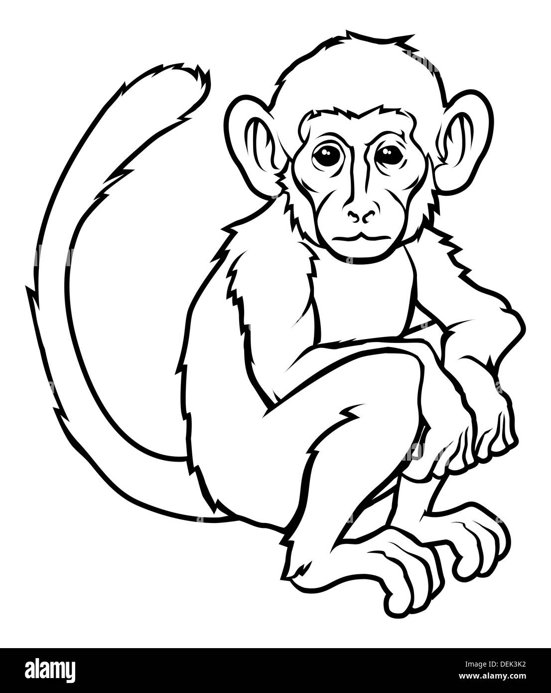 Une illustration d'un singe singe stylisé peut-être un tatouage Banque D'Images