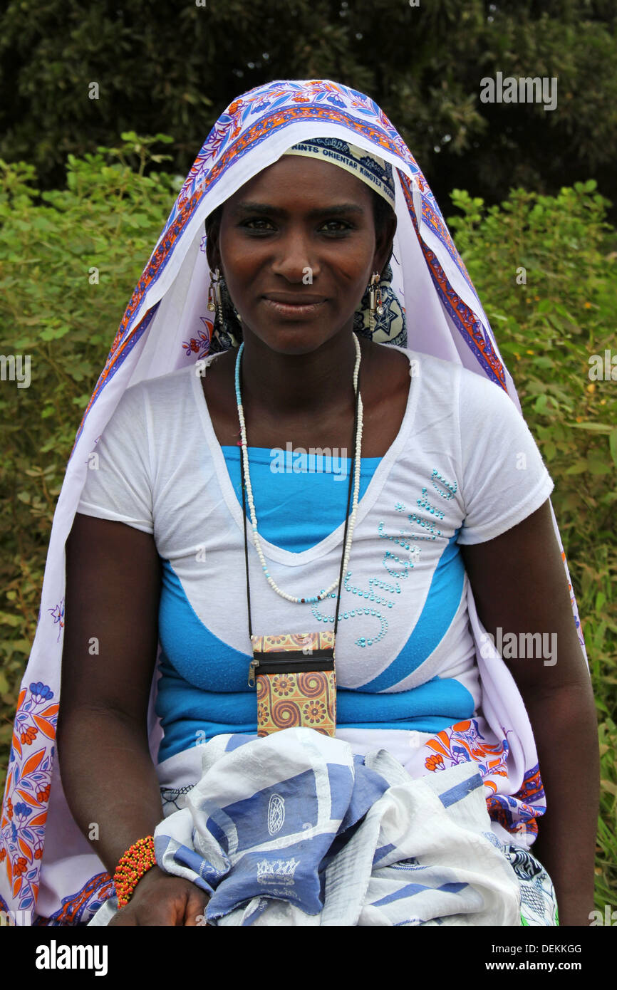 Jeune femme Peul au Ghana Banque D'Images