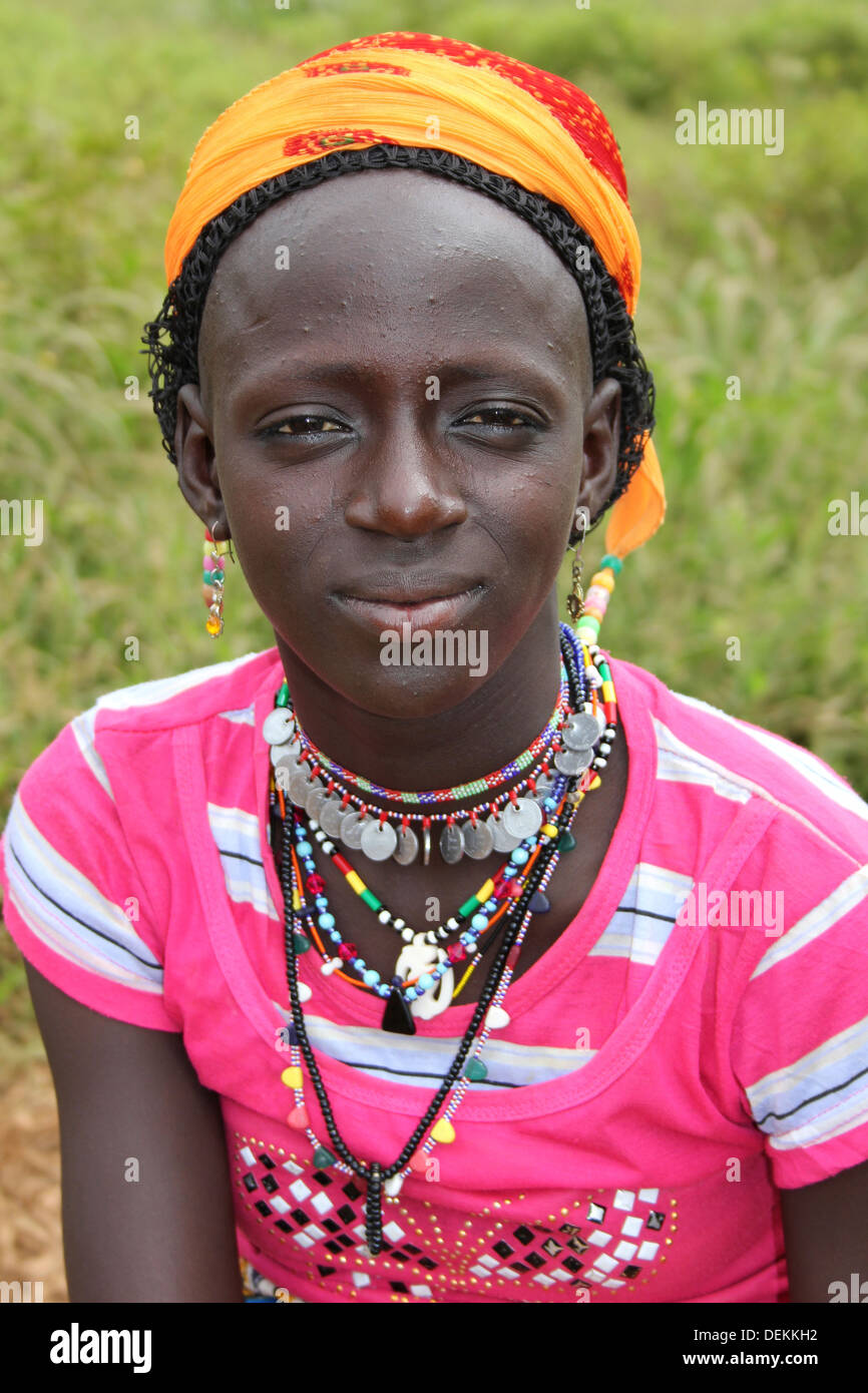 Jeune femme Peul au Ghana Banque D'Images