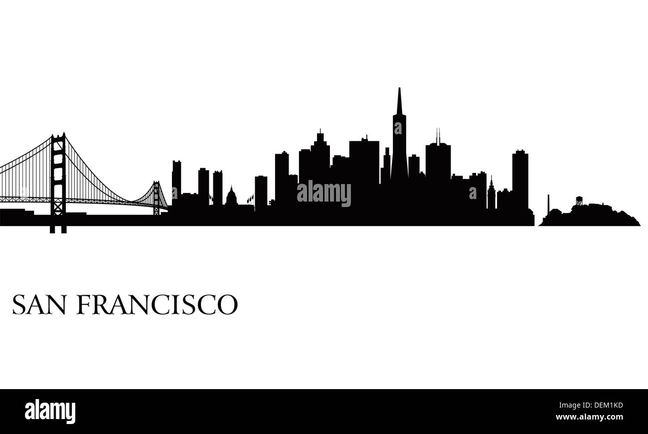 San Francisco city skyline silhouette background Banque D'Images