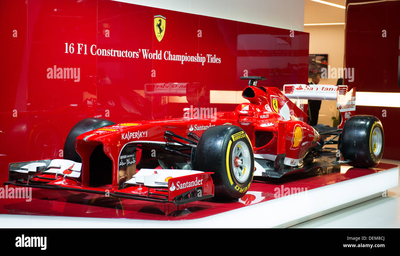 Francfort - SEPT 16 : Formule 1 Ferrari F138 illustré à la 65ème IAA (Internationale Automobil Ausstellung) Banque D'Images