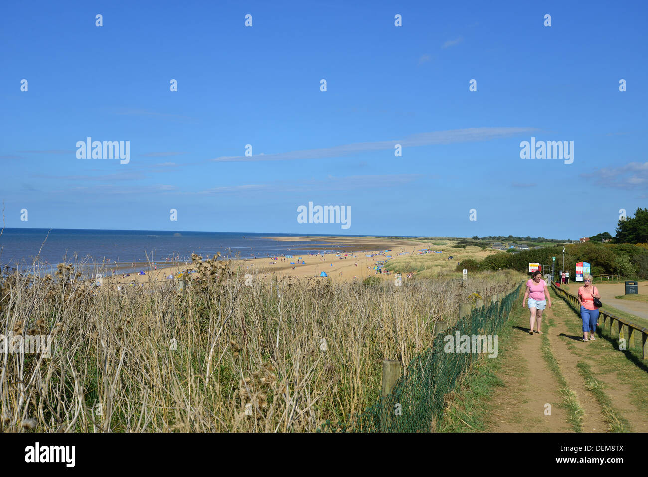 Sentier du littoral nord de Norfolk, plage de Hunstanton, Hunstanton, Norfolk, Angleterre, Royaume-Uni Banque D'Images