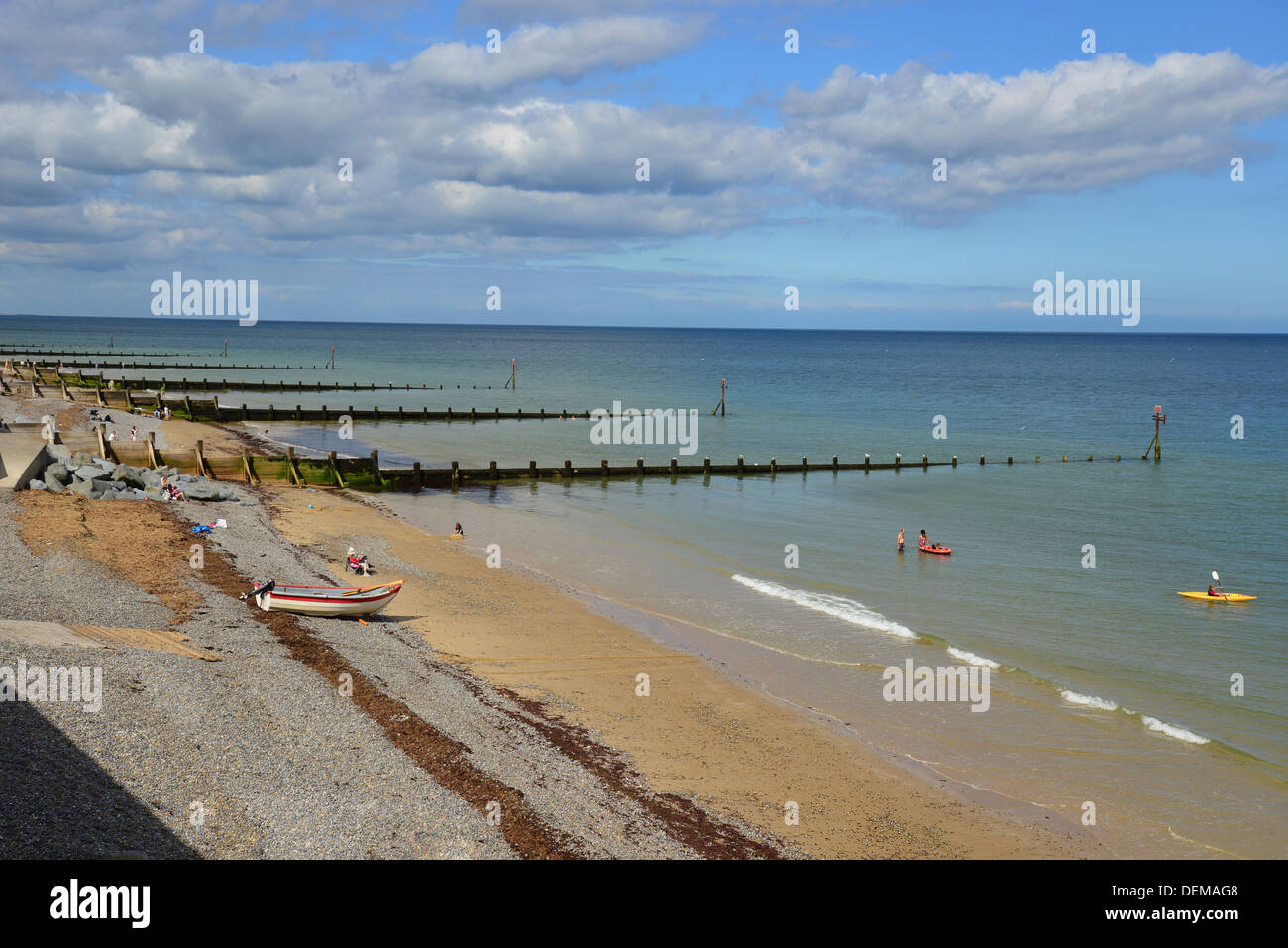 Vue sur la plage, Sheringham, Norfolk, Angleterre, Royaume-Uni Banque D'Images