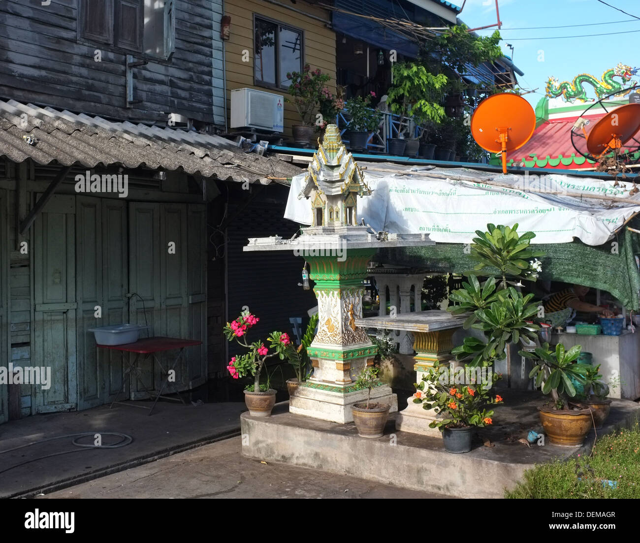 Thai spirit house à Ayutthaya, Thaïlande Banque D'Images