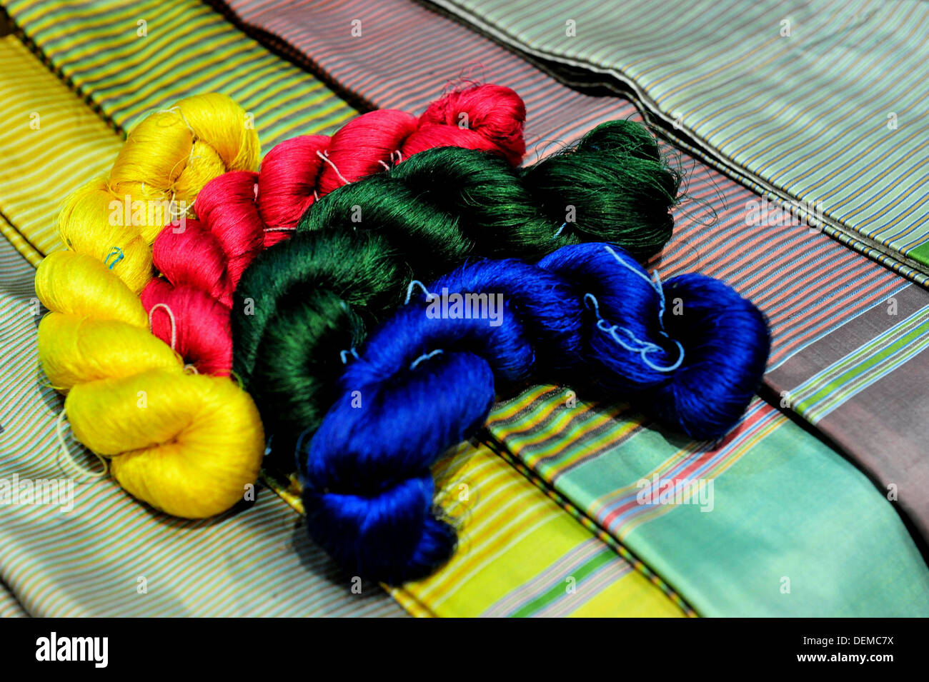 L'industrie de la soie en Thaïlande Banque D'Images