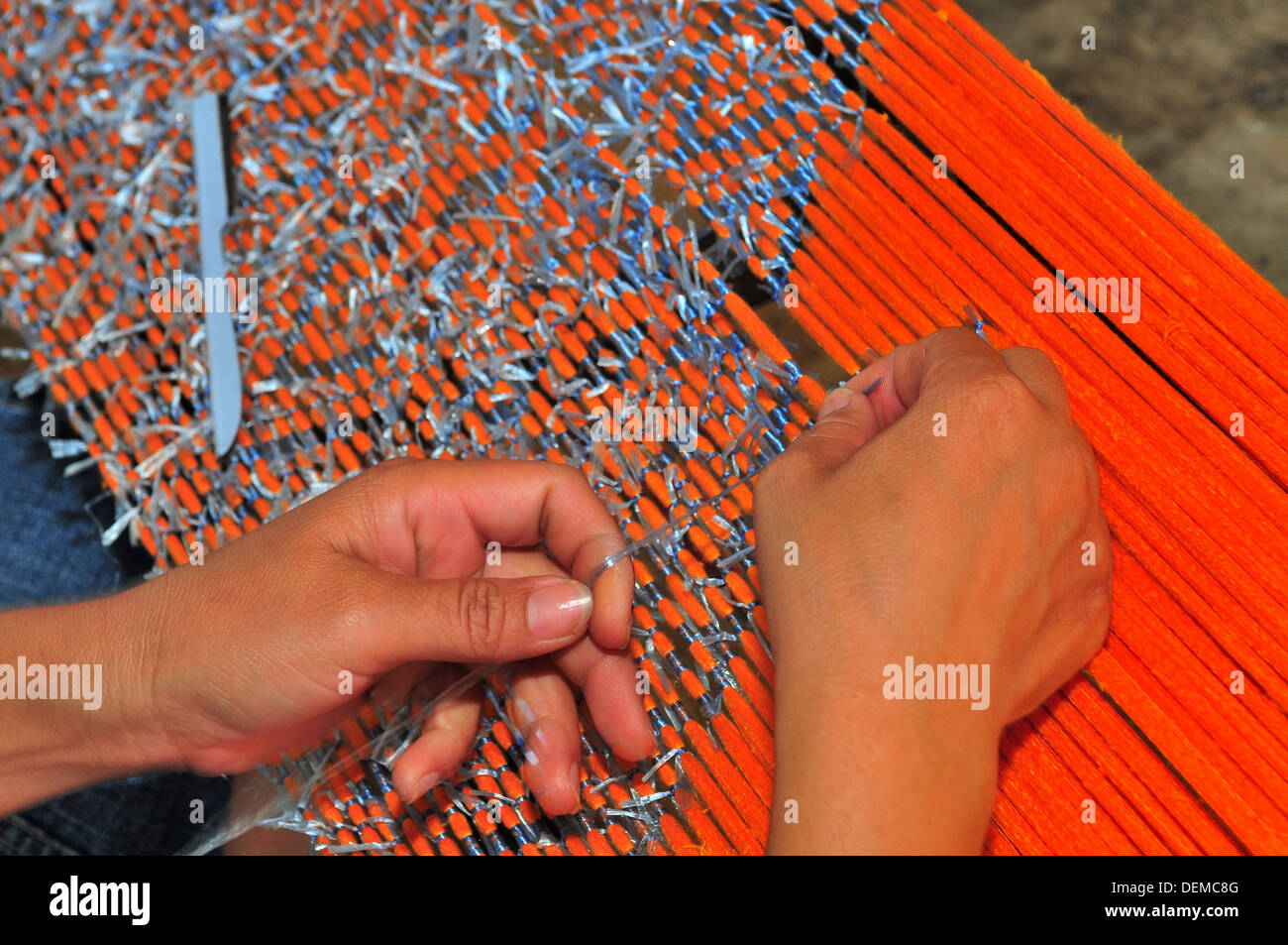 L'industrie de la soie en Thaïlande Banque D'Images