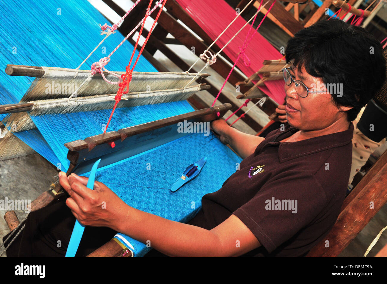 L'industrie de la soie en Thaïlande Banque D'Images