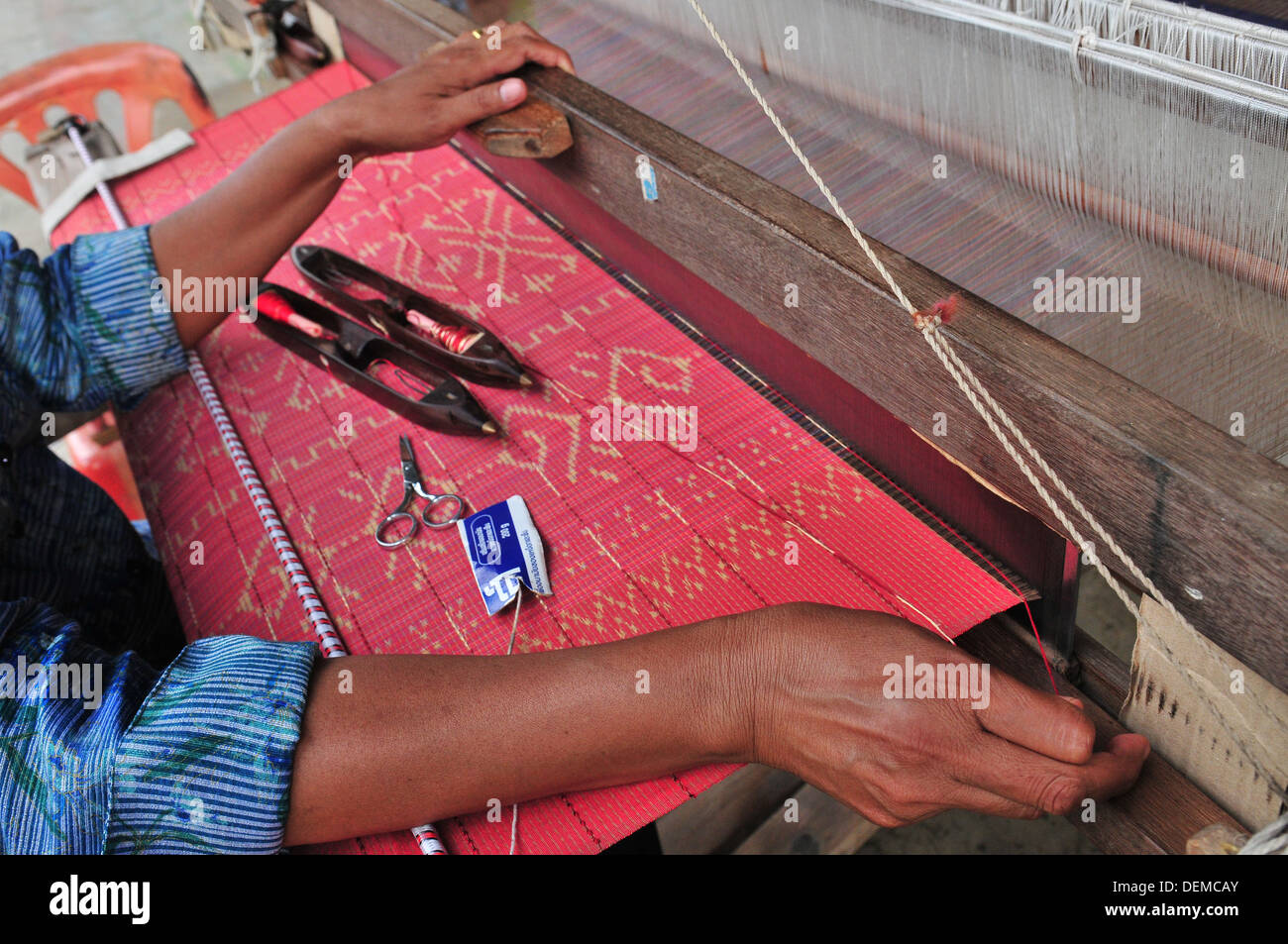 L'industrie de la soie en Thaïlande Banque D'Images