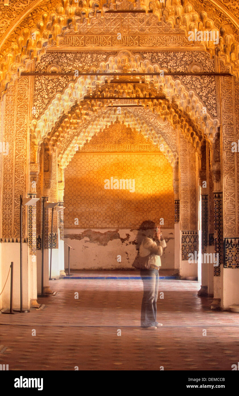 Kings Prix (sud-est de galerie). Palais des Lions. .Palais Nazaries. Alhambra de Grenade Andalousie, Espagne Banque D'Images