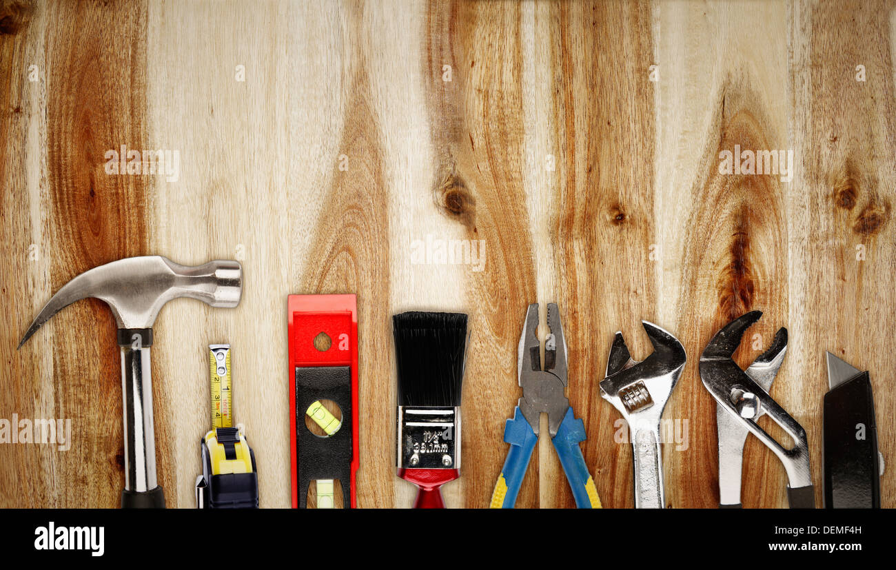 Libre d'assortiment outils de travail sur bois Banque D'Images