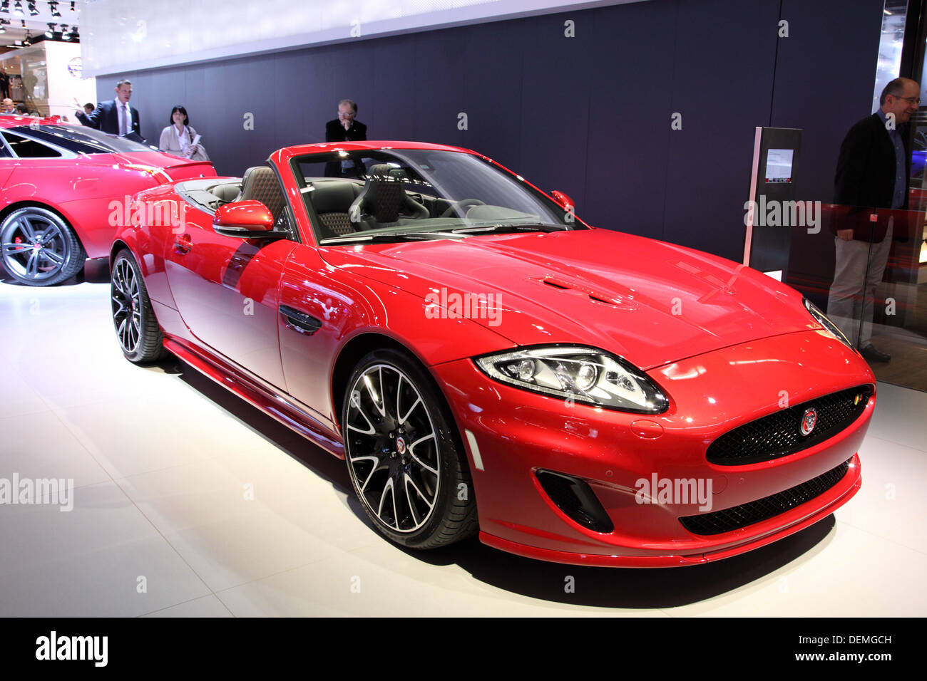 Présentation de nouvelles Jaguar cabriolet à la 65ème IAA de Francfort, Allemagne Banque D'Images