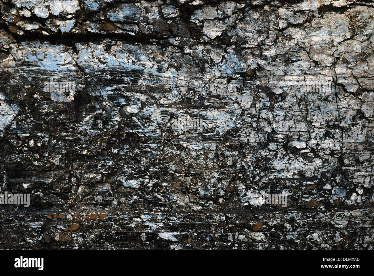 Close-up de la surface du charbon fossile noir Banque D'Images