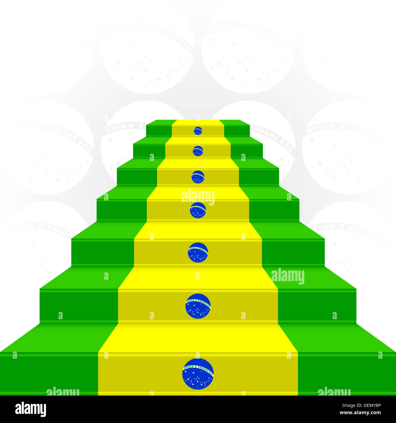 L'échelle stylisée. Drapeau du Brésil Banque D'Images