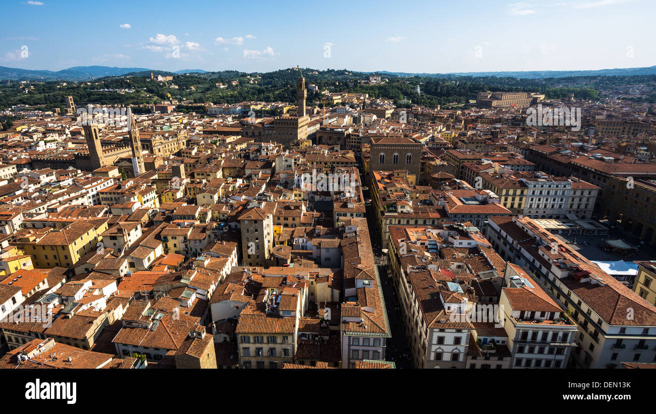 FLORENCE - circa 2013 : vue depuis le campanile de Giotto de Florence Banque D'Images