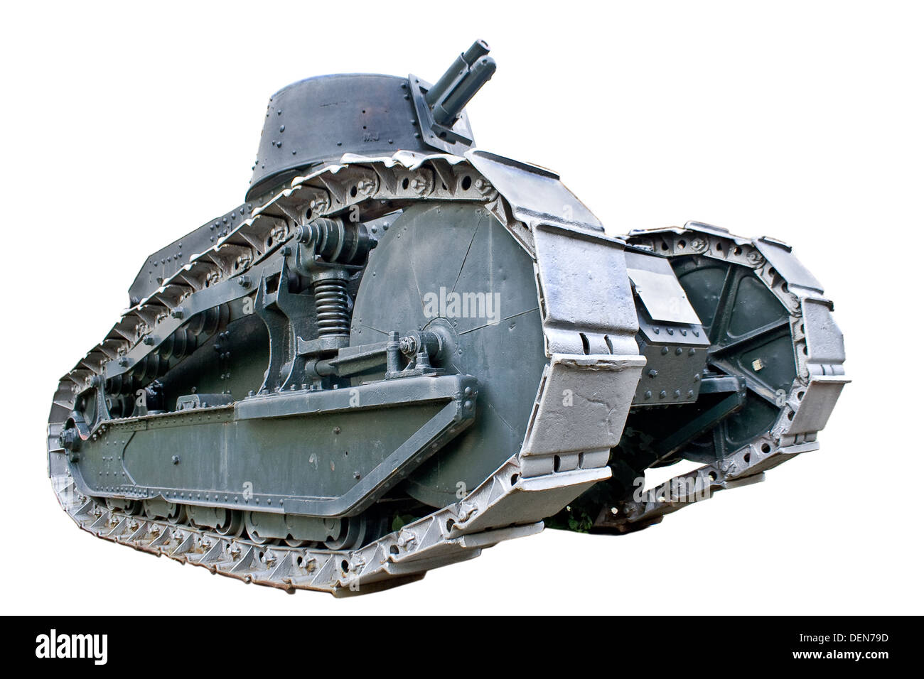 Première Guerre mondiale Tank isolated on white Banque D'Images