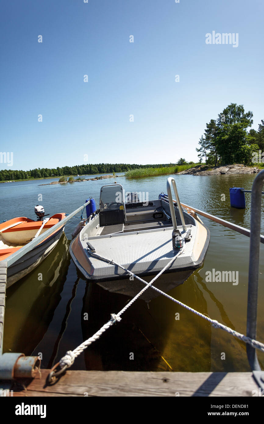 En bateau, Östhammar Roslagen, Uppland, Suède, Suède Banque D'Images