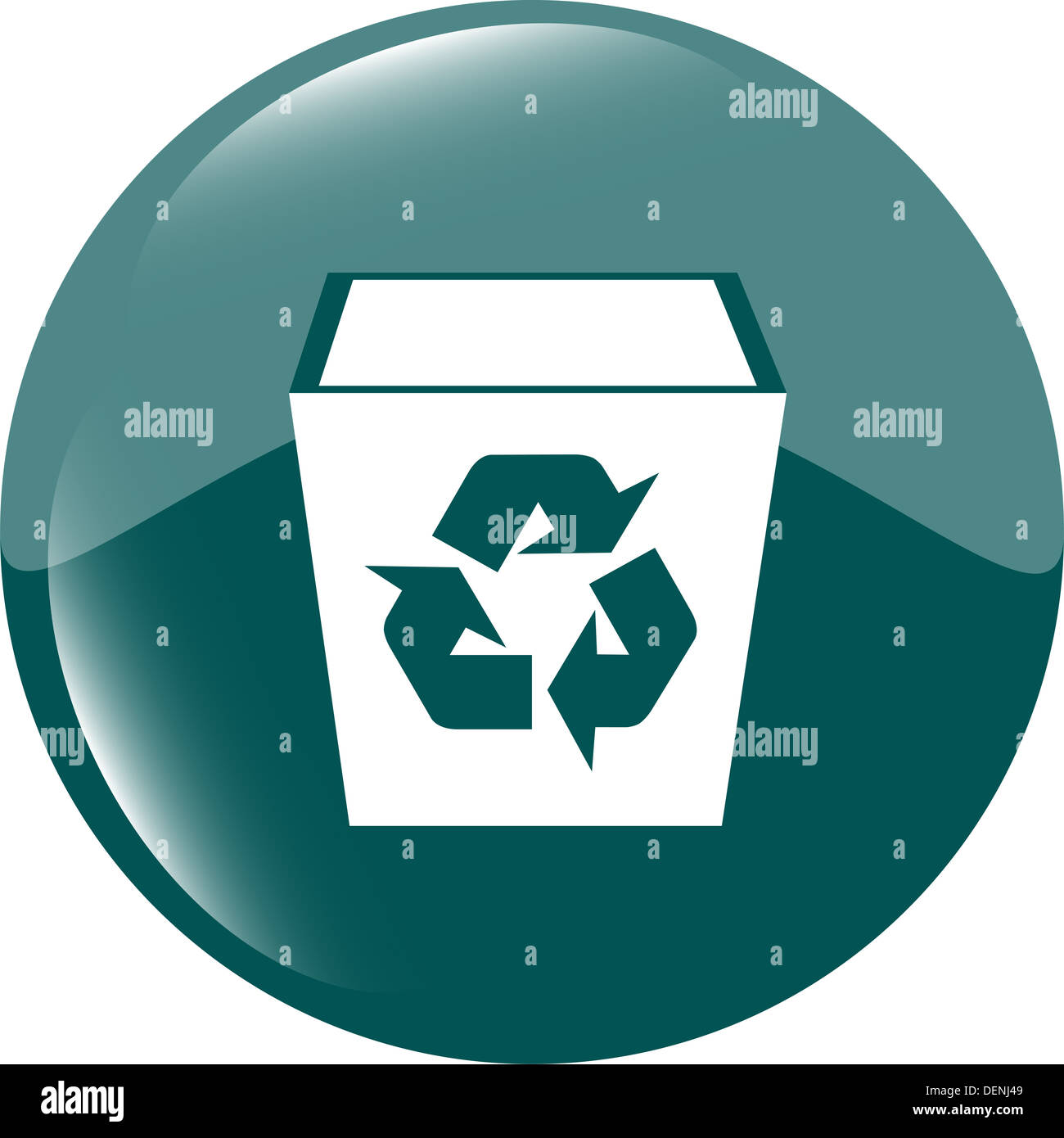 Eco corbeille icône sur fond blanc Banque D'Images